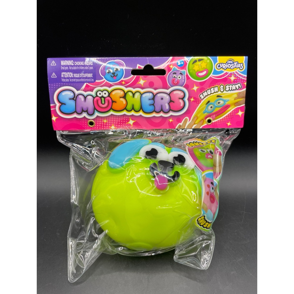 Orb Curiosities Smushers Smush and Stay Neon Green Dog Squishy Toy New